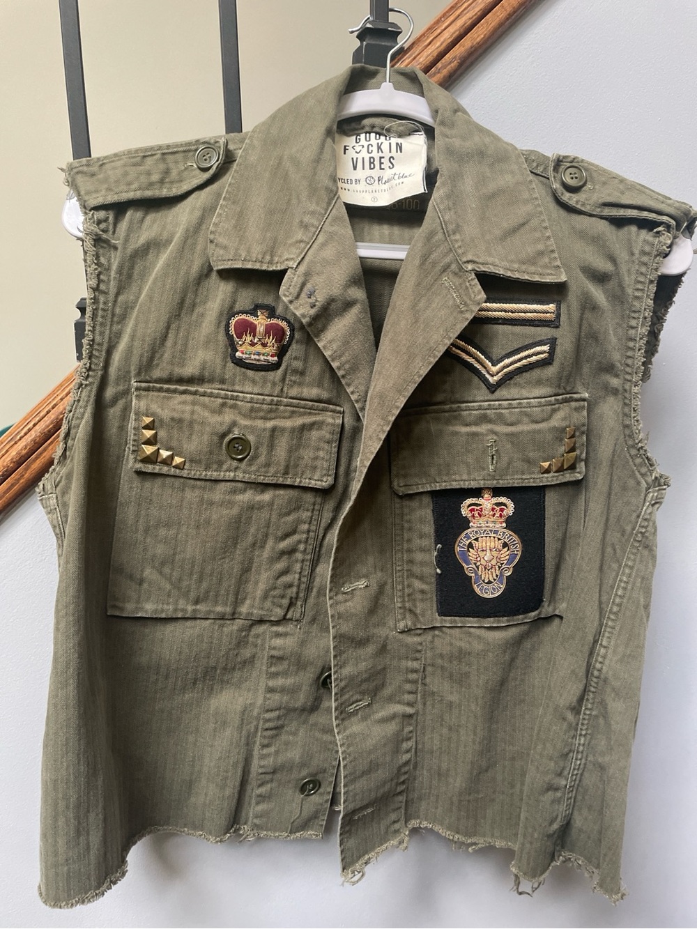Planet Blue Olive Green Herringbone Jacket